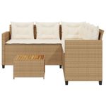 Casa si Gradina - Gradina si terasa - Mobilier exterior - Seturi mobila gradina - Canapea de gradina cu masa/perne, forma de L, poliratan bej - Infinity.ro