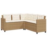 Casa si Gradina - Gradina si terasa - Mobilier exterior - Seturi mobila gradina - Canapea de gradina cu masa/perne, forma de L, poliratan bej - Infinity.ro