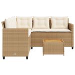 Casa si Gradina - Gradina si terasa - Mobilier exterior - Seturi mobila gradina - Canapea de gradina cu masa/perne, forma de L, poliratan bej - Infinity.ro