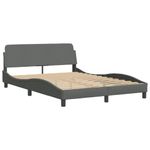 Casa si Gradina - Mobilier - Paturi si accesorii - Paturi - Pat cu saltea, gri inchis, 140x200 cm, textil - Infinity.ro