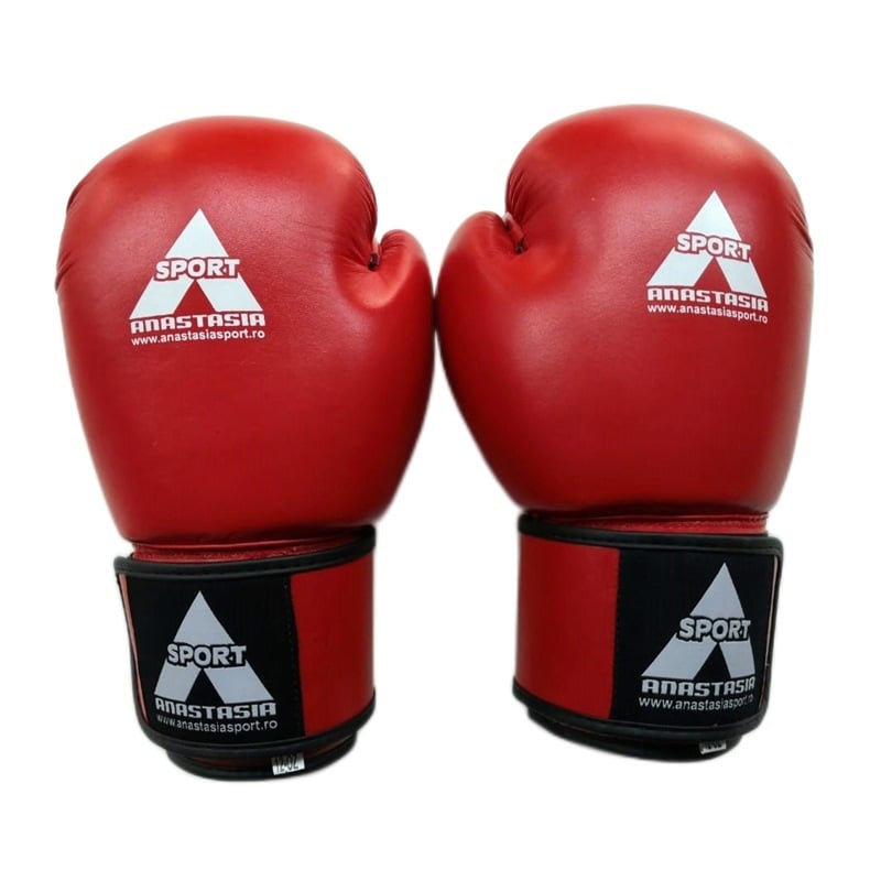 Manusi box lupta Anastasia, piele naturala, rosii, 10 OZ