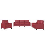 Casa si Gradina - Mobilier - Seturi de mobilier - Seturi living - Set de canapele cu perne, 3 piese, rosu vin, piele ecologica - Infinity.ro