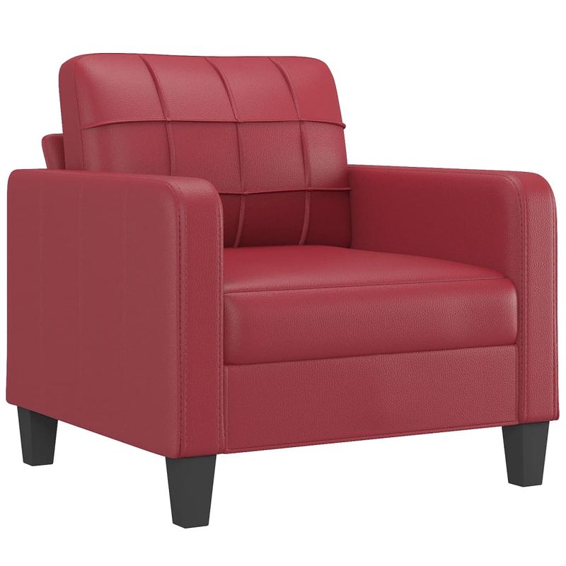 Casa si Gradina - Mobilier - Seturi de mobilier - Seturi living - Set de canapele cu perne, 3 piese, rosu vin, piele ecologica - Infinity.ro