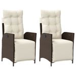 Casa si Gradina - Gradina si terasa - Mobilier exterior - Scaune si sezlonguri gradina - Scaun de gradina rabatabil cu suport picioare,2 buc., poliratan - Infinity.ro