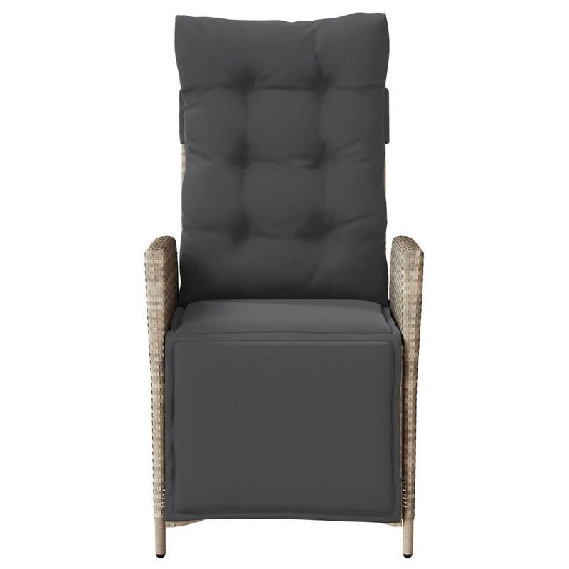 Casa si Gradina - Gradina si terasa - Mobilier exterior - Scaune si sezlonguri gradina - Scaun gradina rabatabil suport picioare, gri deschis, poliratan - Infinity.ro