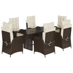 Casa si Gradina - Gradina si terasa - Mobilier exterior - Seturi mobila gradina - Set mobilier de gradina cu perne, 7 piese, maro, poliratan - Infinity.ro