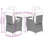 Casa si Gradina - Gradina si terasa - Mobilier exterior - Seturi mobila gradina - Set mobilier de gradina cu perne, 5 piese gri deschis poliratan - Infinity.ro