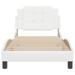 Casa si Gradina - Mobilier - Paturi si accesorii - Paturi - Cadru de pat cu tablie, alb, 90x200 cm, piele ecologica - Infinity.ro