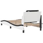 Casa si Gradina - Mobilier - Paturi si accesorii - Paturi - Cadru de pat cu tablie, alb si negru, 90x200 cm piele ecologica - Infinity.ro