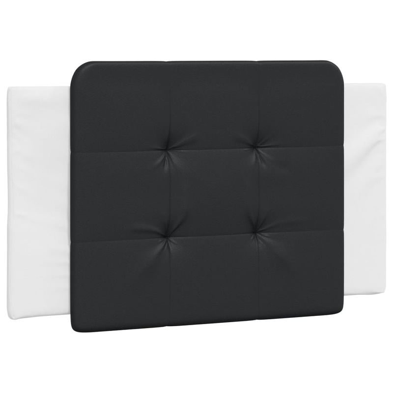 Casa si Gradina - Mobilier - Paturi si accesorii - Paturi - Cadru de pat cu tablie, alb si negru, 90x200 cm piele ecologica - Infinity.ro