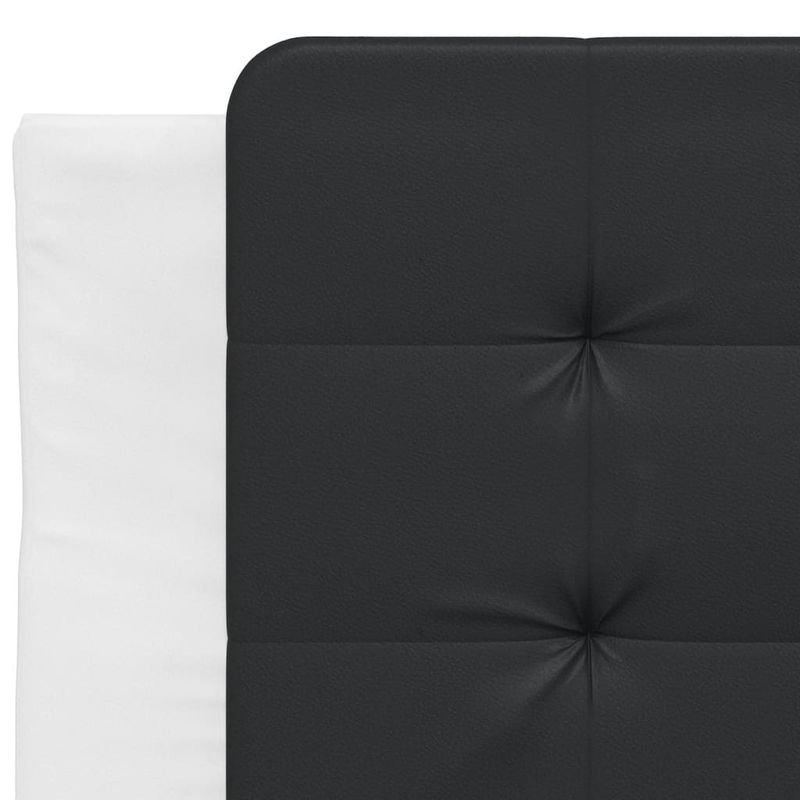 Casa si Gradina - Mobilier - Paturi si accesorii - Paturi - Cadru de pat cu tablie, alb si negru, 90x200 cm piele ecologica - Infinity.ro
