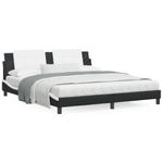 Casa si Gradina - Mobilier - Paturi si accesorii - Paturi - Cadru de pat cu LED, negru si alb, 180x200 cm, piele ecologica - Infinity.ro