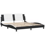 Casa si Gradina - Mobilier - Paturi si accesorii - Paturi - Cadru de pat cu LED, negru si alb, 180x200 cm, piele ecologica - Infinity.ro