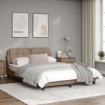 Casa si Gradina - Mobilier - Paturi si accesorii - Paturi - Cadru de pat cu tablie, cappuccino, 140x200 cm, piele ecologica - Infinity.ro