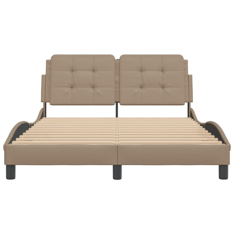 Casa si Gradina - Mobilier - Paturi si accesorii - Paturi - Cadru de pat cu tablie, cappuccino, 140x200 cm, piele ecologica - Infinity.ro