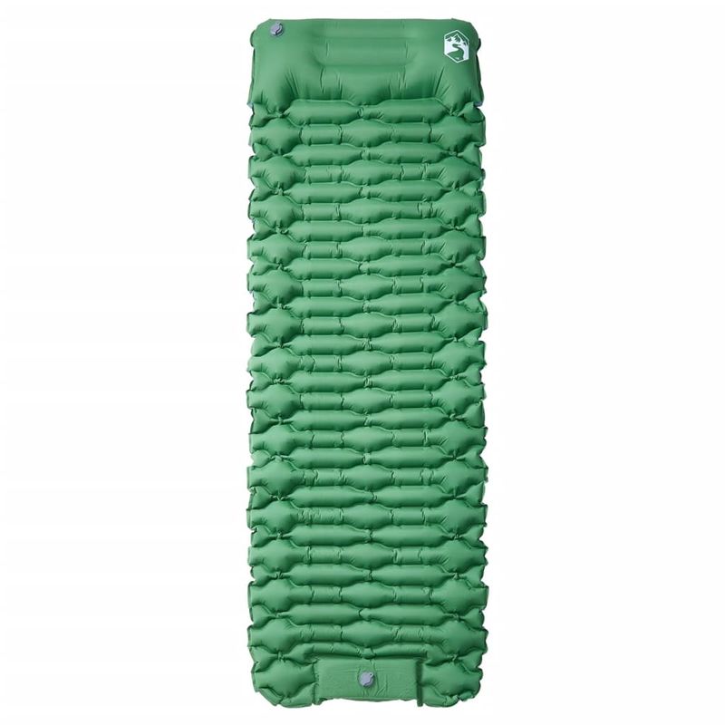 Sport si Outdoor - Camping - Saltele si accesorii pentru somn - Saltele camping - Saltea de camping auto-gonflabila, cu perna integrata, verde - Infinity.ro