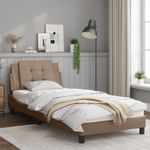Casa si Gradina - Mobilier - Paturi si accesorii - Paturi - Cadru de pat cu tablie, cappuccino, 90x200 cm, piele ecologica - Infinity.ro
