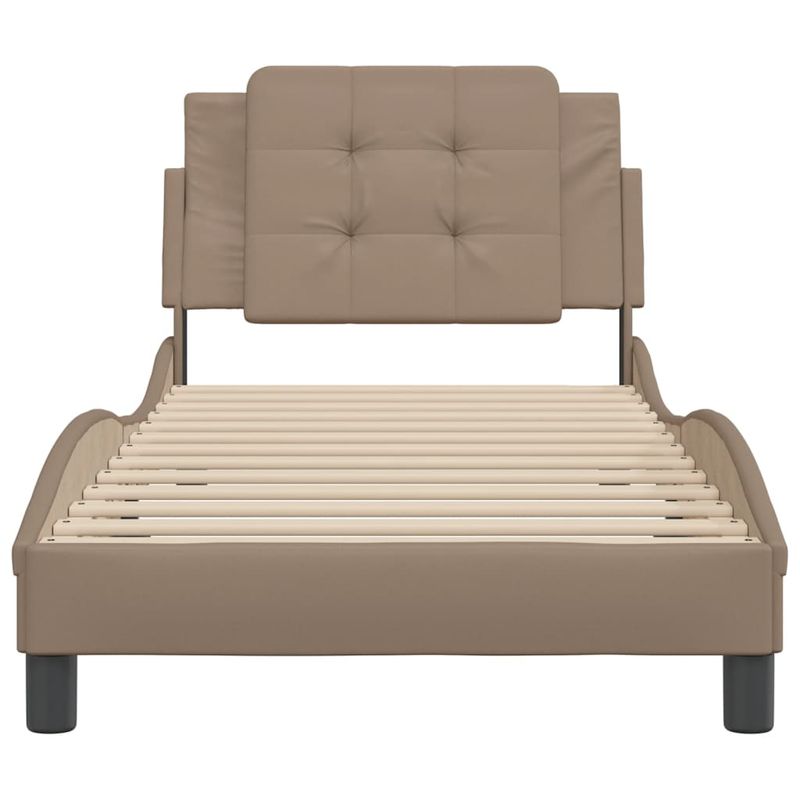 Casa si Gradina - Mobilier - Paturi si accesorii - Paturi - Cadru de pat cu tablie, cappuccino, 90x200 cm, piele ecologica - Infinity.ro