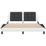 Casa si Gradina - Mobilier - Paturi si accesorii - Paturi - Cadru de pat cu tablie, alb/negru, 160x200 cm, piele ecologica - Infinity.ro