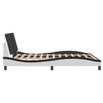 Casa si Gradina - Mobilier - Paturi si accesorii - Paturi - Cadru de pat cu tablie, alb/negru, 160x200 cm, piele ecologica - Infinity.ro