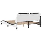 Casa si Gradina - Mobilier - Paturi si accesorii - Paturi - Cadru de pat cu tablie, alb/negru, 160x200 cm, piele ecologica - Infinity.ro