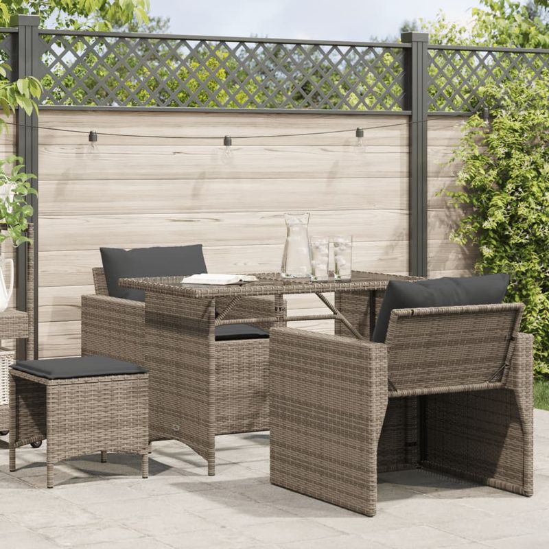 Casa si Gradina - Gradina si terasa - Mobilier exterior - Seturi mobila gradina - Set canapea de gradina cu perne, 4 piese, gri, poliratan - Infinity.ro