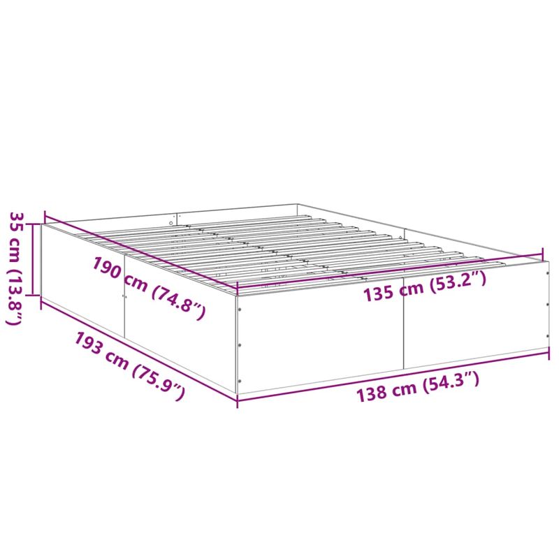 Casa si Gradina - Mobilier - Paturi si accesorii - Paturi - Cadru de pat, negru ,135x190 cm, lemn prelucrat - Infinity.ro