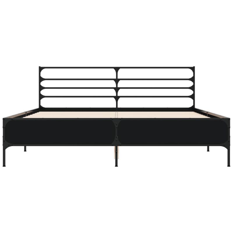 Casa si Gradina - Mobilier - Paturi si accesorii - Paturi - Cadru de pat, negru, 150x200 cm, lemn prelucrat si metal - Infinity.ro