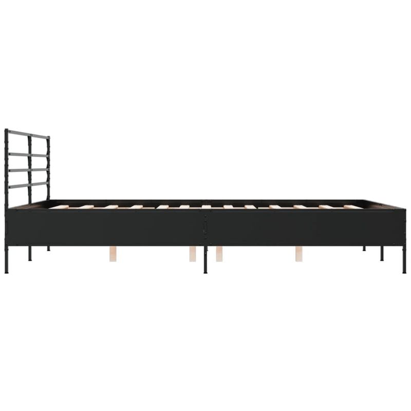 Casa si Gradina - Mobilier - Paturi si accesorii - Paturi - Cadru de pat, negru, 150x200 cm, lemn prelucrat si metal - Infinity.ro