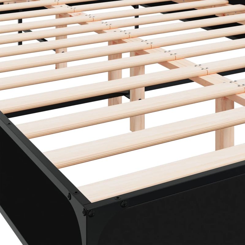 Casa si Gradina - Mobilier - Paturi si accesorii - Paturi - Cadru de pat, negru, 150x200 cm, lemn prelucrat si metal - Infinity.ro
