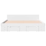Casa si Gradina - Mobilier - Paturi si accesorii - Paturi - Cadru pat cu sertare alb extralucios 150x200 cm, lemn prelucrat - Infinity.ro
