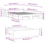 Casa si Gradina - Mobilier - Paturi si accesorii - Paturi - Cadru pat cu sertare alb extralucios 150x200 cm, lemn prelucrat - Infinity.ro
