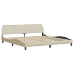 Casa si Gradina - Mobilier - Paturi si accesorii - Paturi - Pat cu saltea, crem, 200x200 cm, textil - Infinity.ro