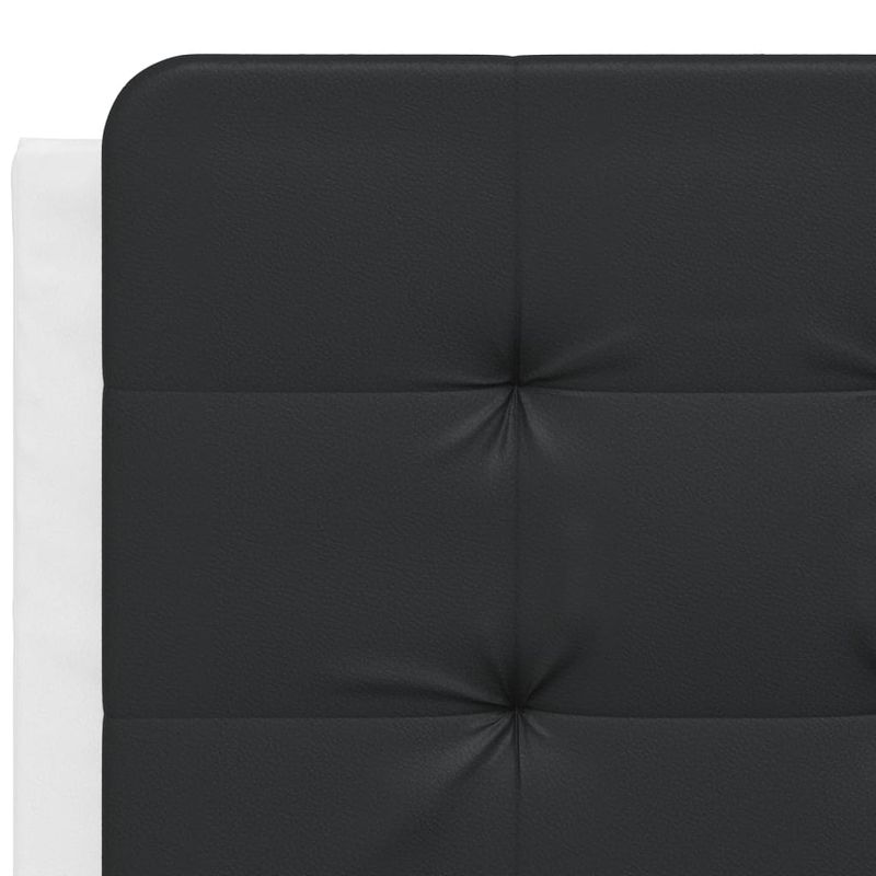 Casa si Gradina - Mobilier - Paturi si accesorii - Paturi - Cadru de pat cu tablie, alb/negru, 120x200 cm, piele ecologica - Infinity.ro