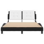 Casa si Gradina - Mobilier - Paturi si accesorii - Paturi - Cadru de pat cu LED, negru si alb, 140x200 cm, piele ecologica - Infinity.ro
