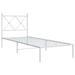 Casa si Gradina - Mobilier - Paturi si accesorii - Paturi - Cadru de pat metalic cu tablie, alb, 75x190 cm - Infinity.ro