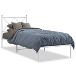 Casa si Gradina - Mobilier - Paturi si accesorii - Paturi - Cadru de pat metalic cu tablie, alb, 75x190 cm - Infinity.ro
