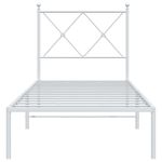 Casa si Gradina - Mobilier - Paturi si accesorii - Paturi - Cadru de pat metalic cu tablie, alb, 75x190 cm - Infinity.ro