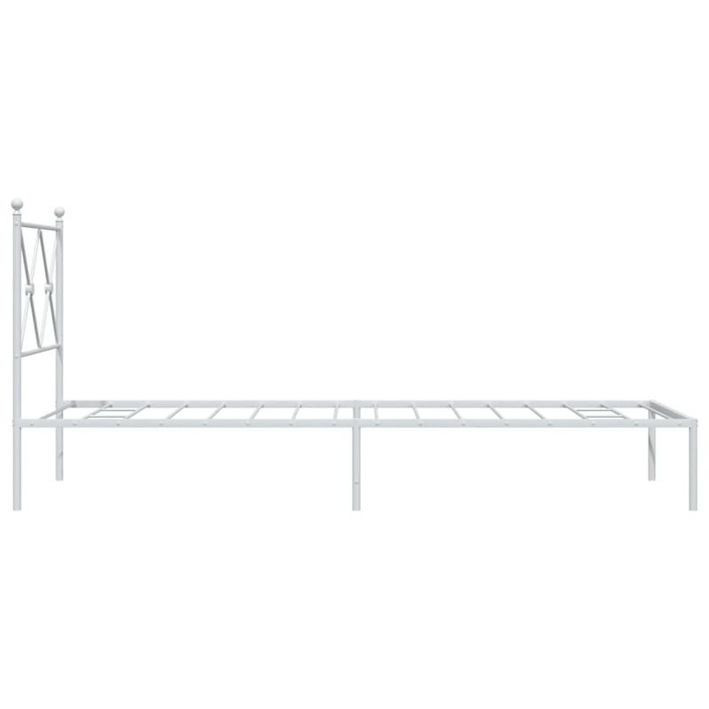 Casa si Gradina - Mobilier - Paturi si accesorii - Paturi - Cadru de pat metalic cu tablie, alb, 75x190 cm - Infinity.ro