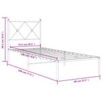 Casa si Gradina - Mobilier - Paturi si accesorii - Paturi - Cadru de pat metalic cu tablie, alb, 75x190 cm - Infinity.ro