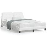 Casa si Gradina - Mobilier - Paturi si accesorii - Paturi - Pat cu saltea, alb, 140x200 cm, piele ecologica - Infinity.ro