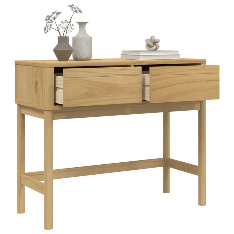 Casa si Gradina - Mobilier - Comode si corpuri - Console - Masuta consola FLORO maro ceara 89,5x36,5x73 cm lemn masiv pin - Infinity.ro