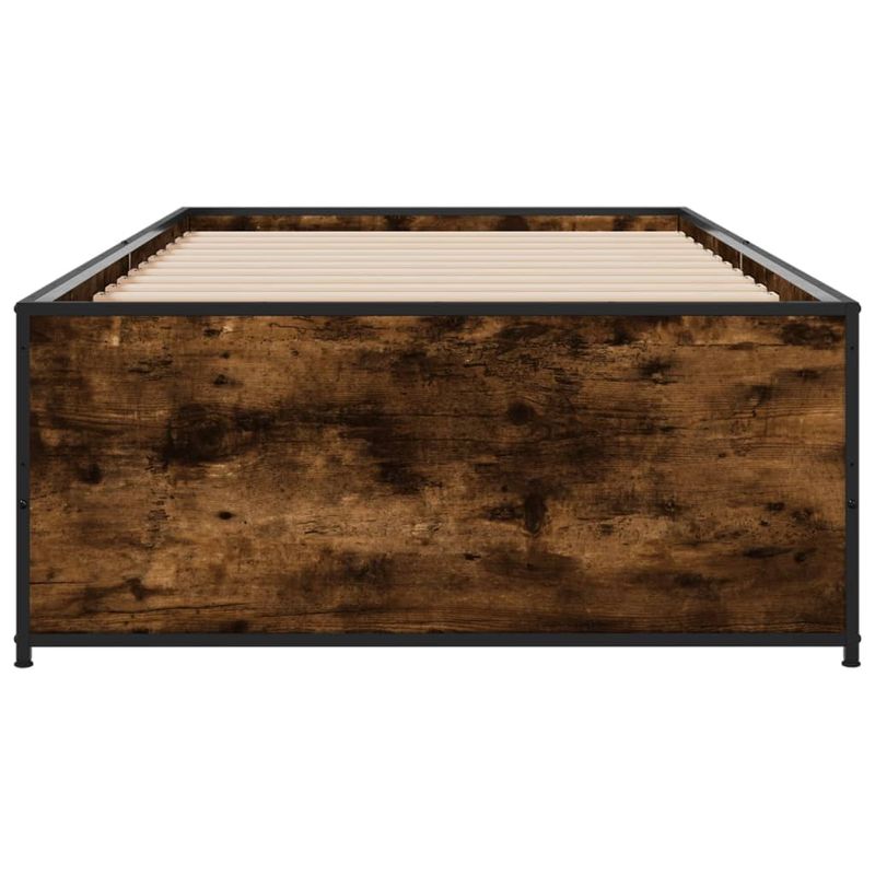 Casa si Gradina - Mobilier - Paturi si accesorii - Paturi - Cadru de pat, stejar fumuriu, 90x200cm, lemn prelucrat si metal - Infinity.ro