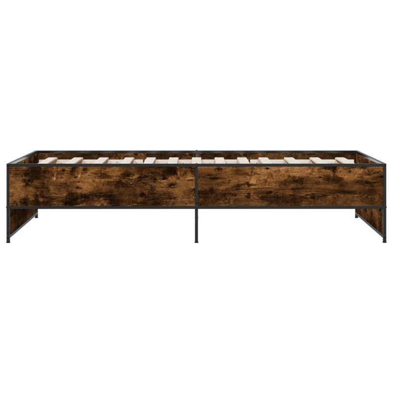 Casa si Gradina - Mobilier - Paturi si accesorii - Paturi - Cadru de pat, stejar fumuriu, 90x200cm, lemn prelucrat si metal - Infinity.ro