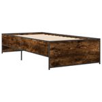 Casa si Gradina - Mobilier - Paturi si accesorii - Paturi - Cadru de pat, stejar fumuriu, 90x200cm, lemn prelucrat si metal - Infinity.ro