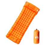 Sport si Outdoor - Camping - Saltele si accesorii pentru somn - Saltele camping - Saltea de camping auto-gonflabila cu perna integrata portocaliu - Infinity.ro