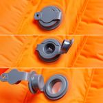Sport si Outdoor - Camping - Saltele si accesorii pentru somn - Saltele camping - Saltea de camping auto-gonflabila cu perna integrata portocaliu - Infinity.ro