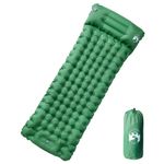Sport si Outdoor - Camping - Saltele si accesorii pentru somn - Saltele camping - Saltea de camping auto-gonflabila cu perna integrata, verde - Infinity.ro