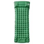 Sport si Outdoor - Camping - Saltele si accesorii pentru somn - Saltele camping - Saltea de camping auto-gonflabila cu perna integrata, verde - Infinity.ro