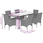 Casa si Gradina - Gradina si terasa - Mobilier exterior - Seturi mobila gradina - Set mobilier gradina perne 7 piese negru poliratan/lemn acacia - Infinity.ro